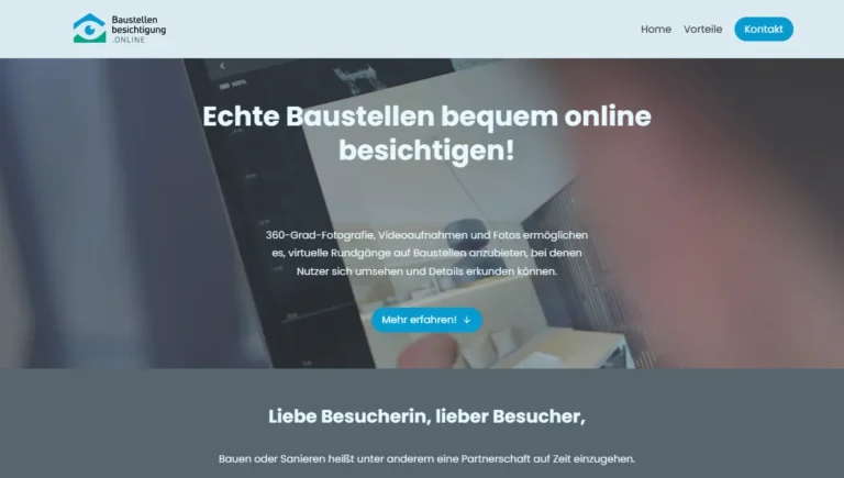 Screenshot Home baustellenbesichtigung.online