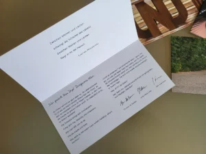 Text einer Grußkarte von 2denare