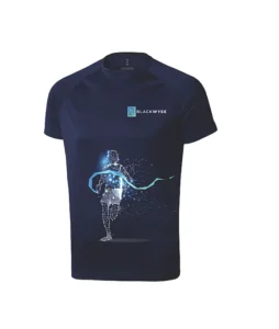 Vorderseite Shirt mit Läufer in digitaler Anmutung