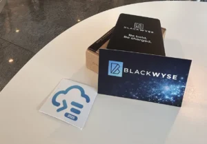 Messematerial mit Blackwyse Logo