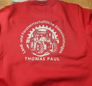 Logo auf Hoody gedruckt